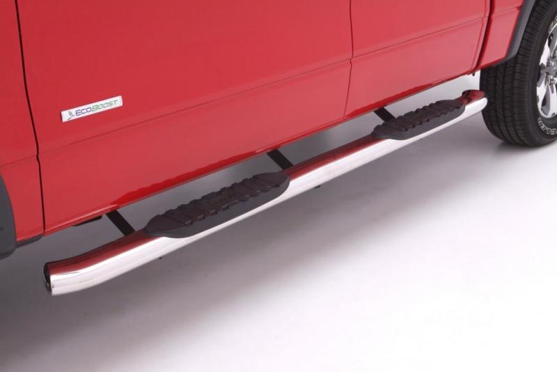 Lund 99-17 Chevy Silverado 1500 Std. Cab (Body Mount) 5in. Curved Oval SS Nerf Bars - Polished Lund 99-17 Chevy Silverado 1500 Std. Cab (Body Mount) 5in. Curved Oval SS Nerf Bars - Polished