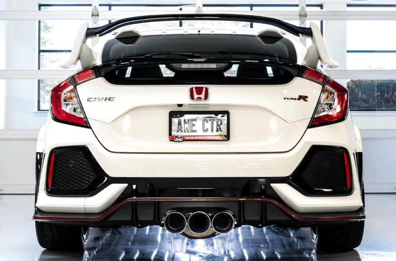 AWE Tuning 2017+ Honda Civic Type R Track Edition Exhaust w/Front Pipe & Triple Chrome Silver Tips AWE Tuning 2017+ Honda Civic Type R Track Edition Exhaust w/Front Pipe & Triple Chrome Silver Tips