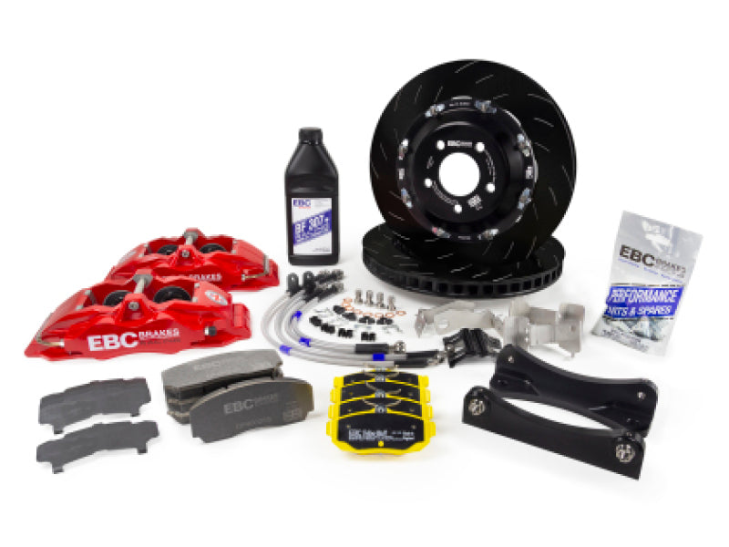 EBC Racing 12-20 Fiat 500 Abarth 1.4L Turbo Black Apollo-4 Calipers 330mm Rotors Front Big Brake Kit EBC Racing 12-20 Fiat 500 Abarth 1.4L Turbo Black Apollo-4 Calipers 330mm Rotors Front Big Brake Kit