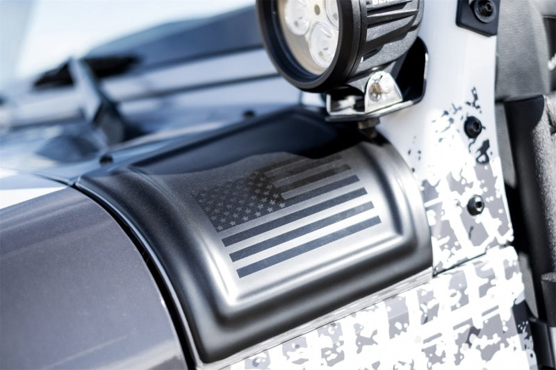 Rampage 2007-2018 Jeep Wrangler(JK) Cowl Cover 2-Door Cowl Cover With American Flag - Black Rampage 2007-2018 Jeep Wrangler(JK) Cowl Cover 2-Door Cowl Cover With American Flag - Black