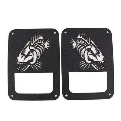 Fishbone Offroad 07-18 Jeep Wrangler JK - Black Textured Powdercoat Tail Light Covers