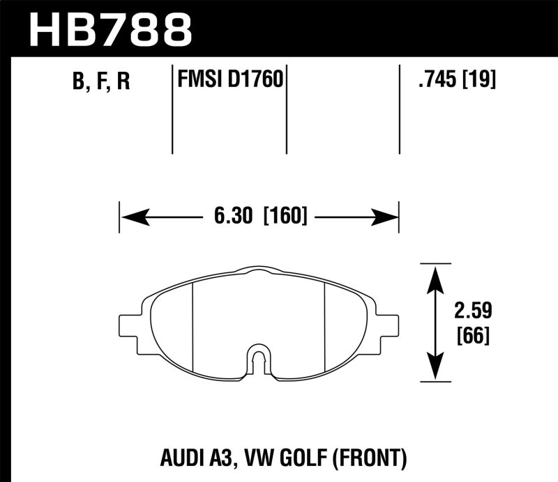Hawk 15-17 VW Golf / Audi A3/A3 Quattro Performance Ceramic Street Front Brake Pads Hawk 15-17 VW Golf / Audi A3/A3 Quattro Performance Ceramic Street Front Brake Pads