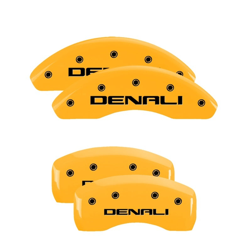 MGP 4 Caliper Covers Engraved Front & Rear Denali Yellow finish black ch MGP 4 Caliper Covers Engraved Front & Rear Denali Yellow finish black ch