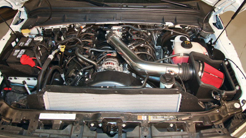 Spectre 11-14 Ford F250/350 V8-6.2L F/I Air Intake Kit - Polished w/Red Filter Spectre 11-14 Ford F250/350 V8-6.2L F/I Air Intake Kit - Polished w/Red Filter