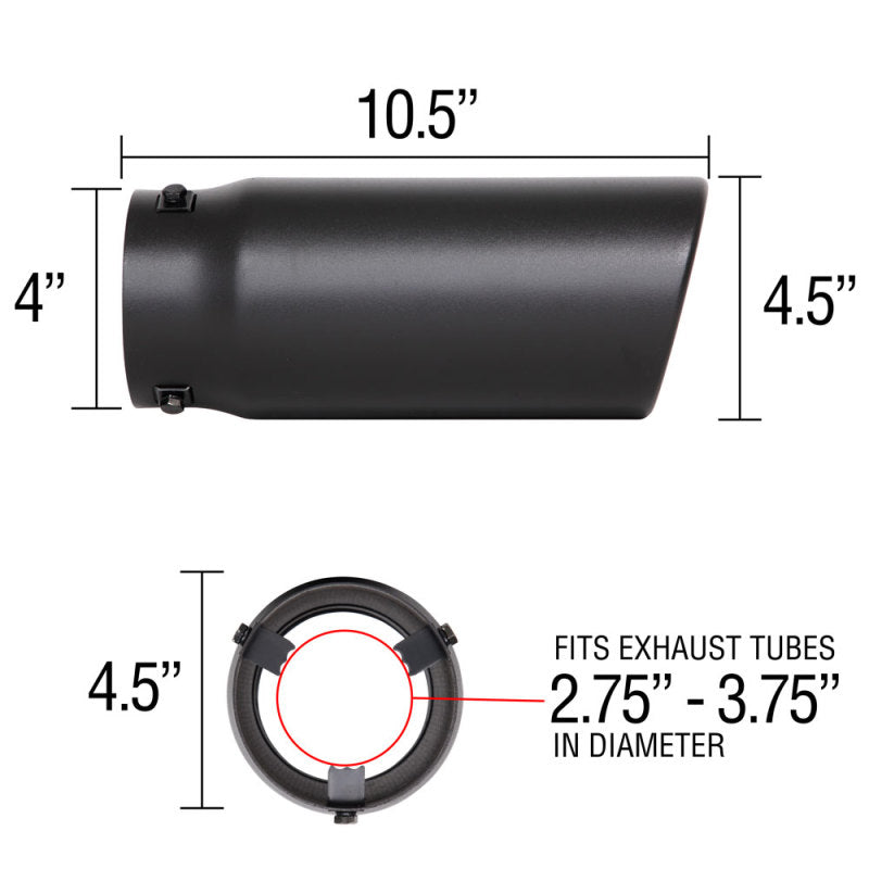 Spectre Exhaust Tip 4-1/2in. OD / Slant - Black Spectre Exhaust Tip 4-1/2in. OD / Slant - Black