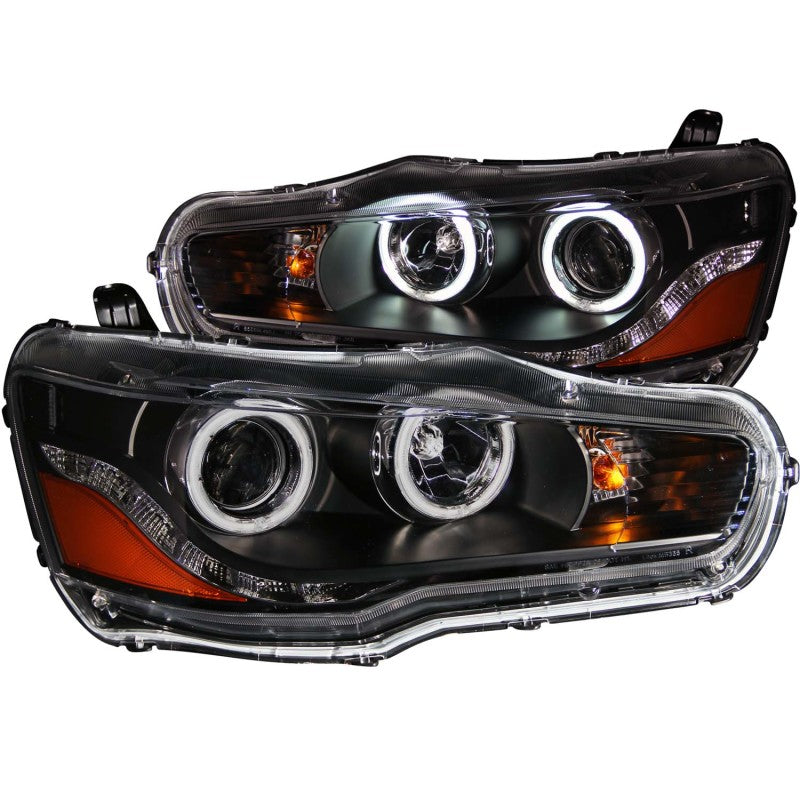 ANZO 2008-2015 Mitsubishi Lancer Projector Headlights w/ Halo Black (CCFL) ANZO 2008-2015 Mitsubishi Lancer Projector Headlights w/ Halo Black (CCFL)