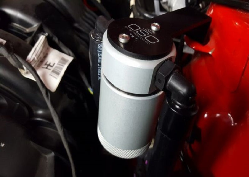 J&L 2015-2023 Ford Mustang EcoBoost Driver Side Oil Separator 3.0 - Clear Anodized J&L 2015-2023 Ford Mustang EcoBoost Driver Side Oil Separator 3.0 - Clear Anodized