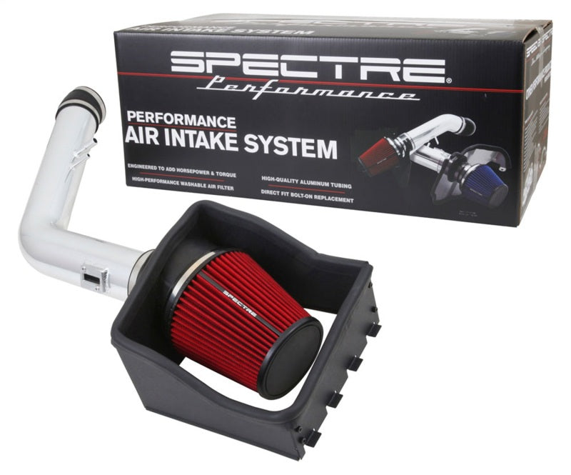 Spectre 11-14 Ford F250/350 V8-6.2L F/I Air Intake Kit - Polished w/Red Filter Spectre 11-14 Ford F250/350 V8-6.2L F/I Air Intake Kit - Polished w/Red Filter