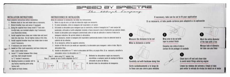 Spectre Universal Intake Tube Kit 3in. - Aluminum - Black Spectre Universal Intake Tube Kit 3in. - Aluminum - Black