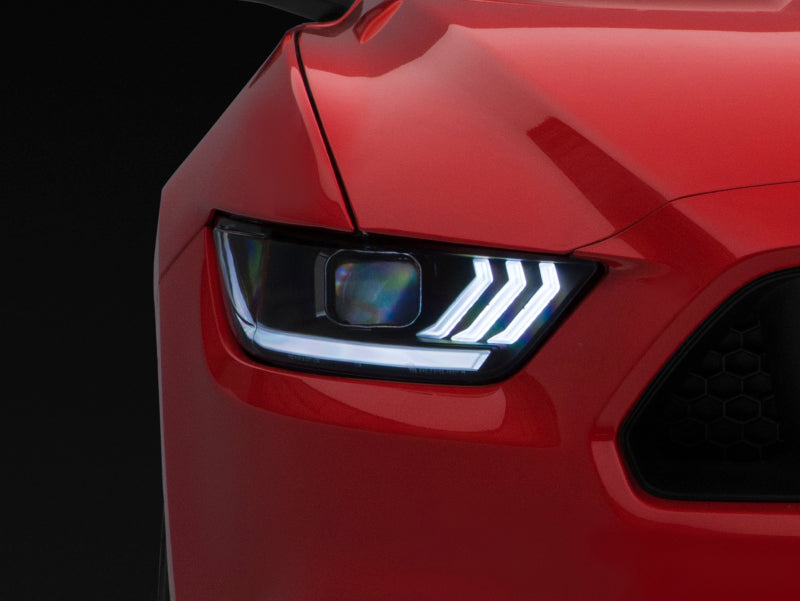 Raxiom 15-17 Ford Mustang Projector Headlights OEM HID Bulbs- Black Housing (Clear Lens) Raxiom 15-17 Ford Mustang Projector Headlights OEM HID Bulbs- Black Housing (Clear Lens)