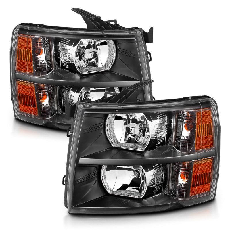 ANZO 2007-2013 Chevrolet Silverado Crystal Headlights Black ANZO 2007-2013 Chevrolet Silverado Crystal Headlights Black