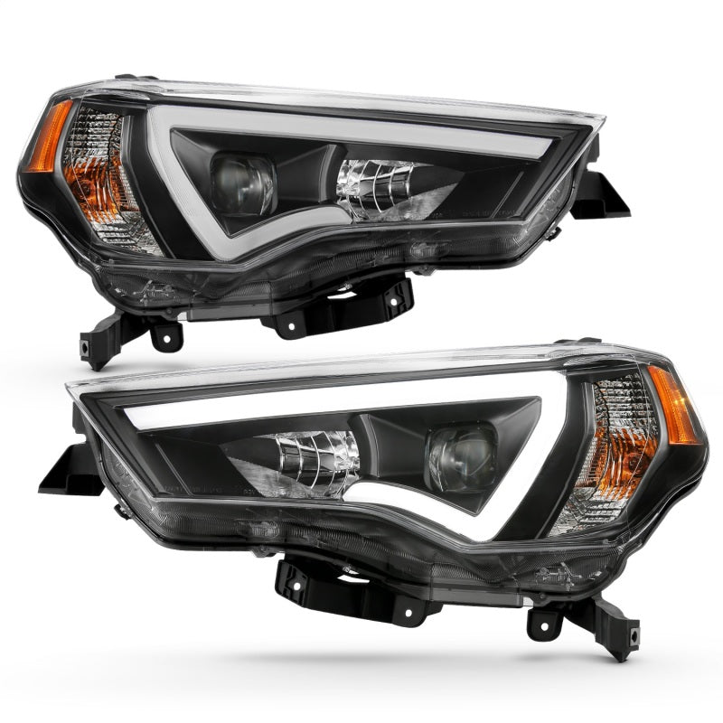 ANZO 14-18 Toyota 4 Runner Plank Style Projector Headlights Black w/ Amber ANZO 14-18 Toyota 4 Runner Plank Style Projector Headlights Black w/ Amber