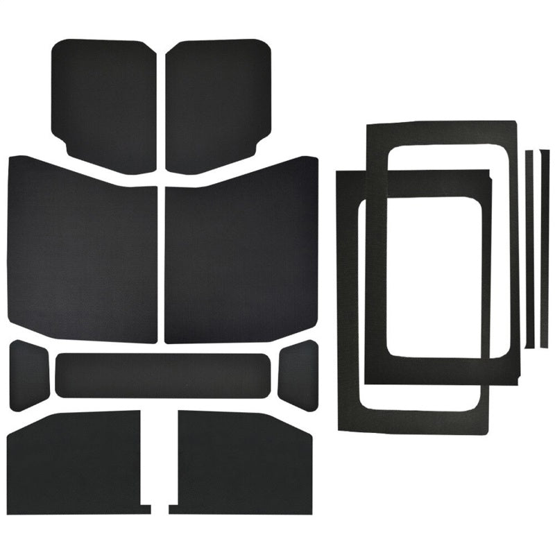 DEI 18-23 Jeep Wrangler JL 4-Door Boom Mat Complete Headliner Kit - 13 Piece - Black Leather Look DEI 18-23 Jeep Wrangler JL 4-Door Boom Mat Complete Headliner Kit - 13 Piece - Black Leather Look