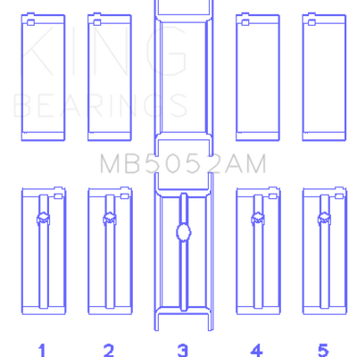 King Engine Bearings Chrysler/Mitsubishi 122ci 2.0L (Size STD) Main Bearing Set