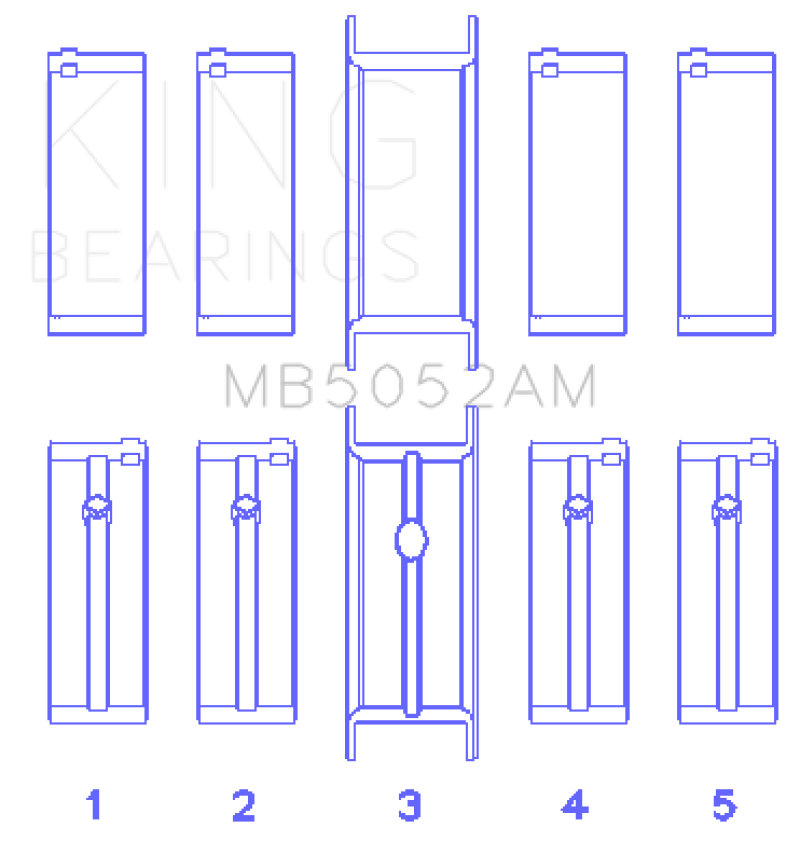 King Engine Bearings Chrysler/Mitsubishi 122ci 2.0L (Size STD) Main Bearing Set King Engine Bearings Chrysler/Mitsubishi 122ci 2.0L (Size STD) Main Bearing Set