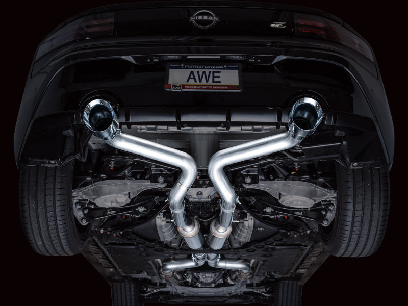AWE 2023 Nissan Z RZ34 RWD Track Edition Catback Exhaust System w/ Chrome Silver Tips AWE 2023 Nissan Z RZ34 RWD Track Edition Catback Exhaust System w/ Chrome Silver Tips