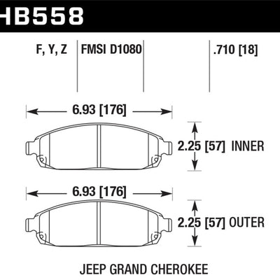Hawk 06-10 Jeep Commander / 05-10 Grand Cherokee Front LTS Street Brake Pads