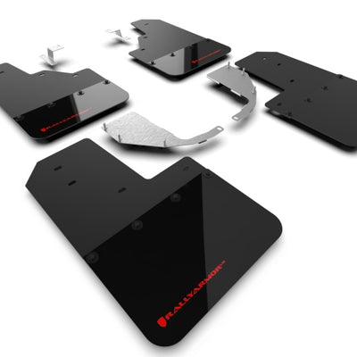 Rally Armor 21-25 Ford Bronco (Steel Bmpr - NO Rptr/Sprt - NO RR/RB) Blk Mud Flap w/Red Logo