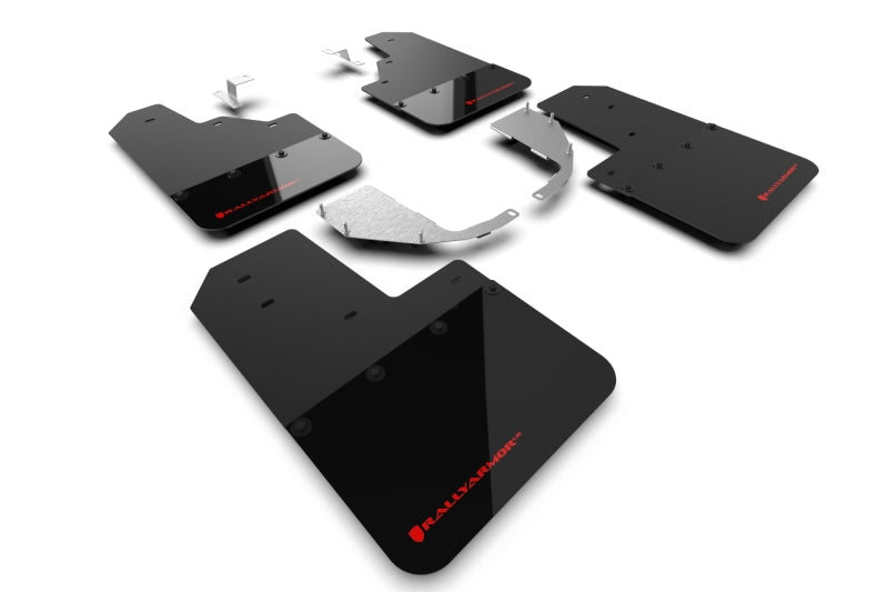 Rally Armor 21-25 Ford Bronco (Steel Bmpr - NO Rptr/Sprt - NO RR/RB) Blk Mud Flap w/Red Logo Rally Armor 21-25 Ford Bronco (Steel Bmpr - NO Rptr/Sprt - NO RR/RB) Blk Mud Flap w/Red Logo