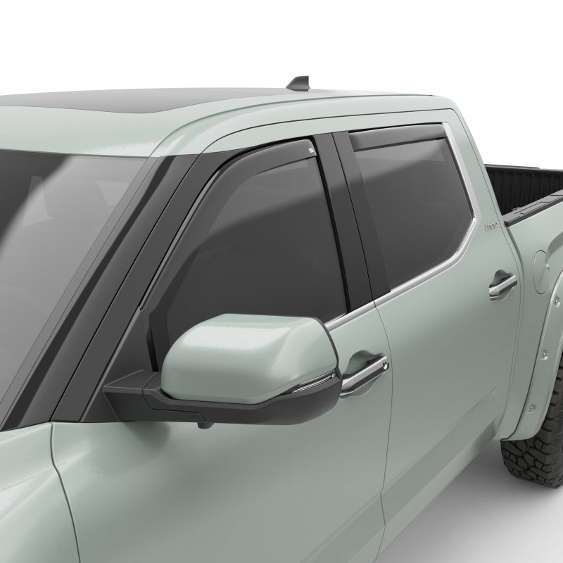 EGR 2022+ Toyota Tundra In-Channel Window Visors Front/Rear Set Dark Smoke EGR 2022+ Toyota Tundra In-Channel Window Visors Front/Rear Set Dark Smoke