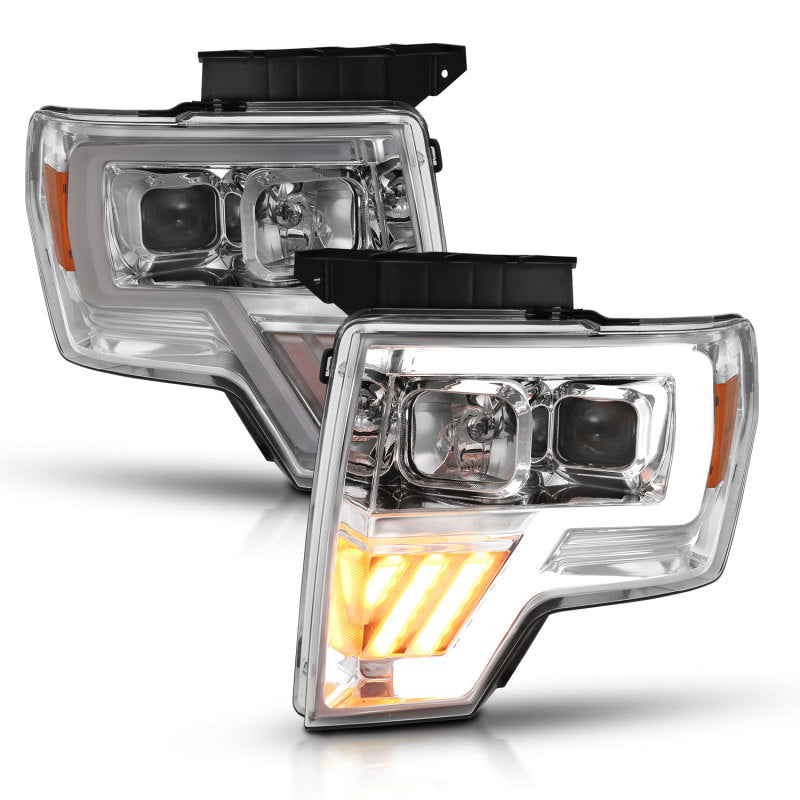 ANZO 2009-2014 Ford F-150 Projector Headlight Chrome Amber ANZO 2009-2014 Ford F-150 Projector Headlight Chrome Amber