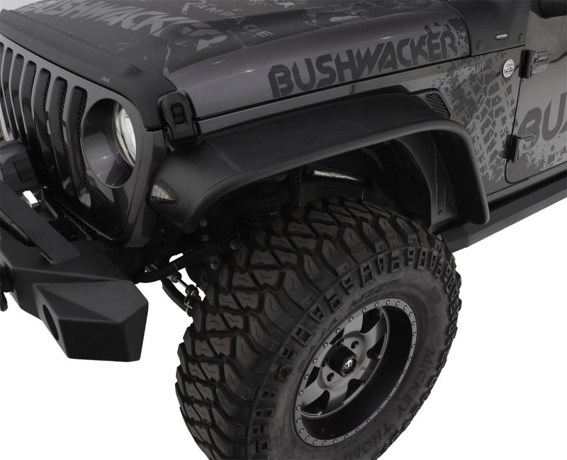 Bushwacker 2018+ Jeep Wrangler (JL) Unlimited Flat Style Flares 4pc - Black Bushwacker 2018+ Jeep Wrangler (JL) Unlimited Flat Style Flares 4pc - Black