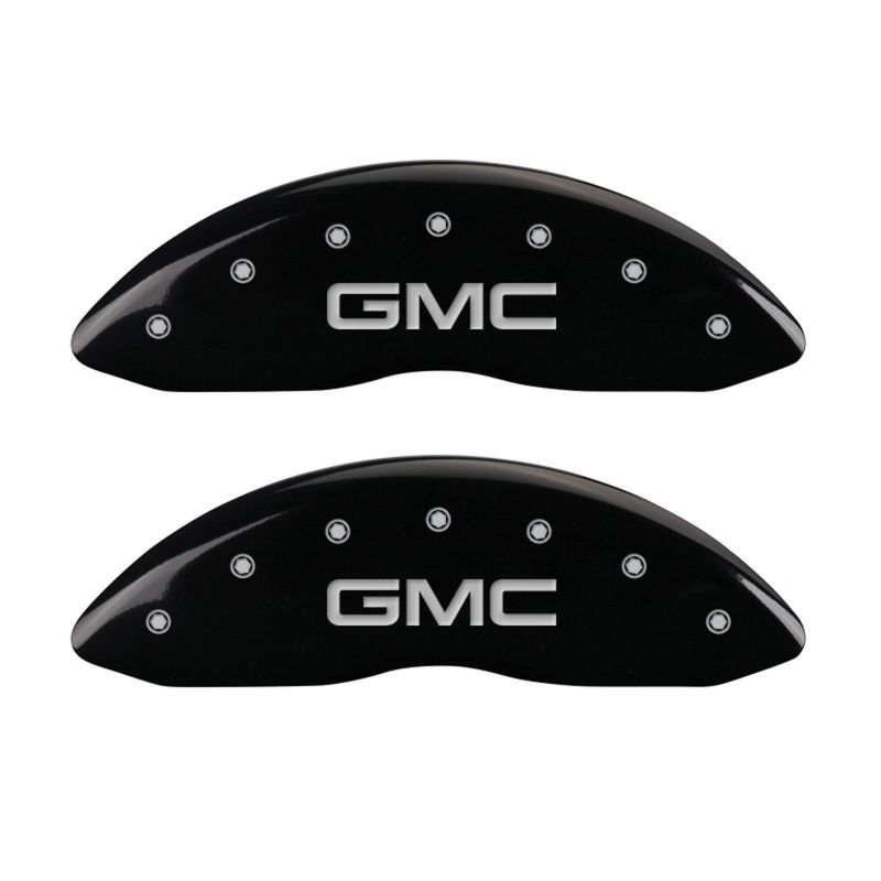 MGP 4 Caliper Covers Engraved Front & Rear Denali Black finish silver ch MGP 4 Caliper Covers Engraved Front & Rear Denali Black finish silver ch