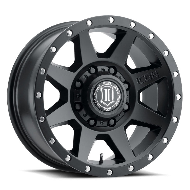 ICON Rebound 17x8.5 8x6.5 13mm Offset 5.25in BS 121.4mm Bore Satin Black Wheel ICON Rebound 17x8.5 8x6.5 13mm Offset 5.25in BS 121.4mm Bore Satin Black Wheel