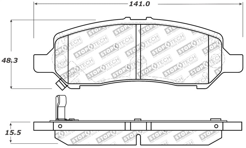 StopTech Performance Rear Brake Pads 13-14 Dodge Dart/Jeep Cherokee StopTech Performance Rear Brake Pads 13-14 Dodge Dart/Jeep Cherokee