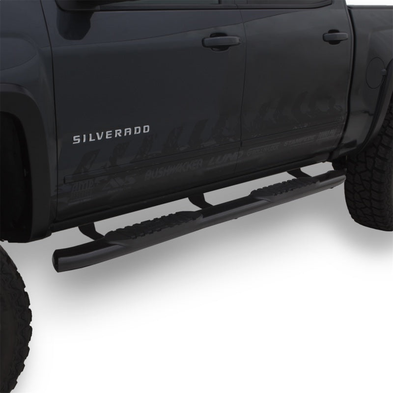 Lund 2019 Chevrolet Silverado 1500 Crew Cab 5in Oval Curved Steel Nerf Bars - Black Lund 2019 Chevrolet Silverado 1500 Crew Cab 5in Oval Curved Steel Nerf Bars - Black