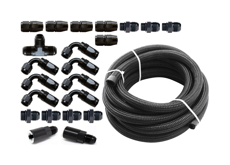 Torque Solution Braided Fuel Line Kit for -6 Aeromotive FPR: Subaru WRX 02-14 / Subaru STI 07-18 Torque Solution Braided Fuel Line Kit for -6 Aeromotive FPR: Subaru WRX 02-14 / Subaru STI 07-18