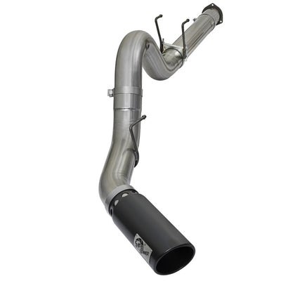 aFe Large Bore-HD 5in DPF Back 409 SS Exhaust System w/Black Tip 2017 Ford Diesel Trucks V8 6.7L(td)