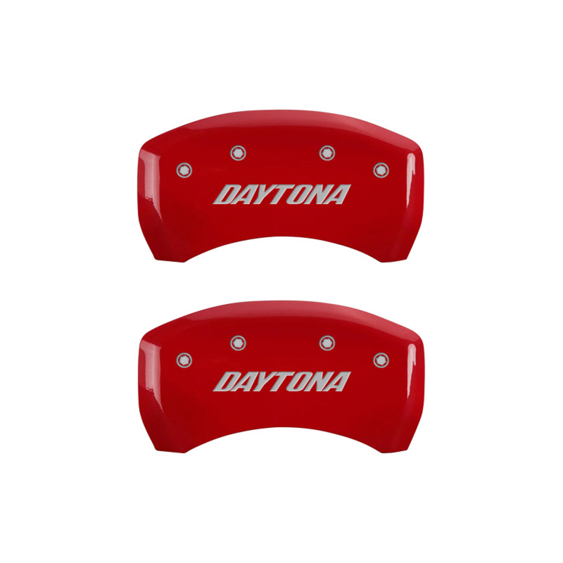 MGP 4 Caliper Covers Engraved Front & Rear Daytona Red finish silver ch MGP 4 Caliper Covers Engraved Front & Rear Daytona Red finish silver ch