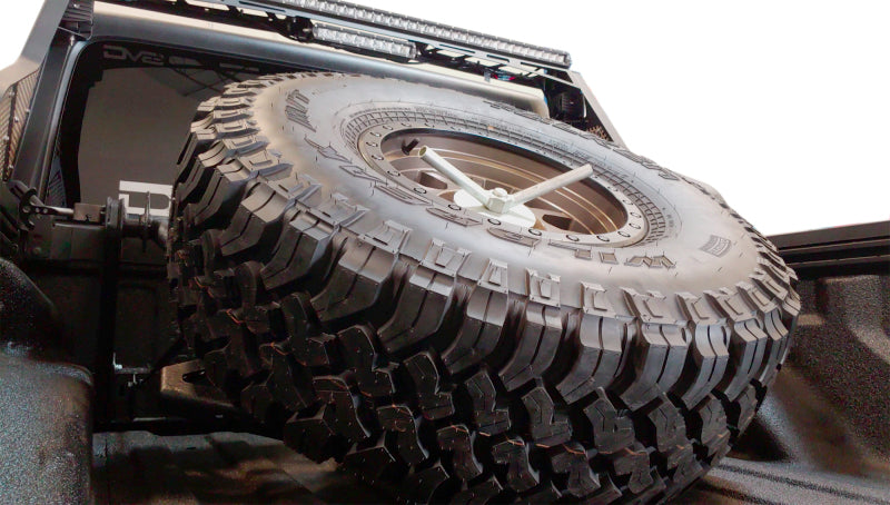 DV8 Offroad 2019+ Jeep Gladiator In-Bed Adjustable Tire Carrier DV8 Offroad 2019+ Jeep Gladiator In-Bed Adjustable Tire Carrier