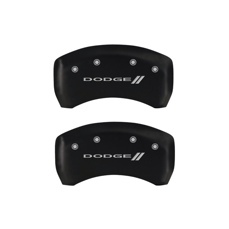 MGP 4 Caliper Covers Engraved Front & Rear With stripes/Dodge Red finish silver ch MGP 4 Caliper Covers Engraved Front & Rear With stripes/Dodge Red finish silver ch