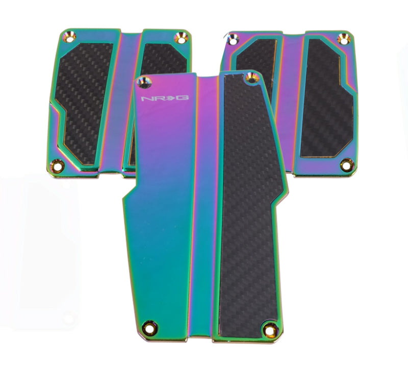 NRG Brushed Aluminum Sport Pedal M/T - Neochrome w/Black Carbon NRG Brushed Aluminum Sport Pedal M/T - Neochrome w/Black Carbon