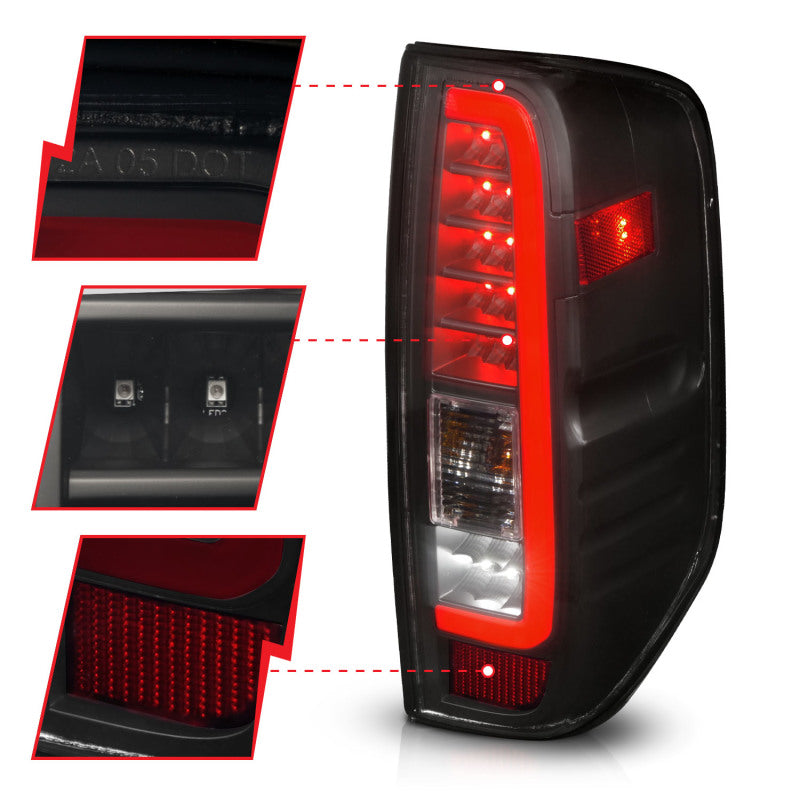 ANZO 2005-2021 Nissan Frontier LED Taillights Black Housing/Smoke Lens ANZO 2005-2021 Nissan Frontier LED Taillights Black Housing/Smoke Lens