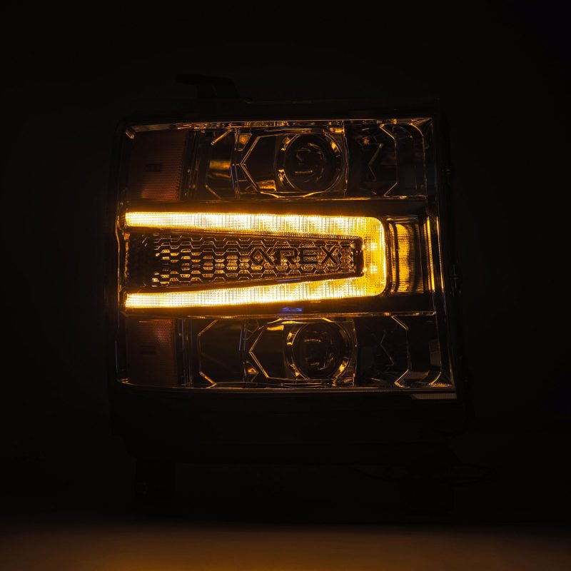 AlphaRex 16-18 Chevy 1500HD LUXX LED Proj Headlights Chrome w/Seq Actv Lgt / Seq Sig (Req PN 810023) AlphaRex 16-18 Chevy 1500HD LUXX LED Proj Headlights Chrome w/Seq Actv Lgt / Seq Sig (Req PN 810023)