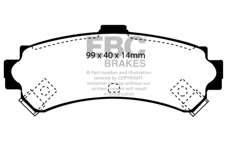EBC 95-97 Nissan Sentra 1.6 Redstuff Rear Brake Pads EBC 95-97 Nissan Sentra 1.6 Redstuff Rear Brake Pads