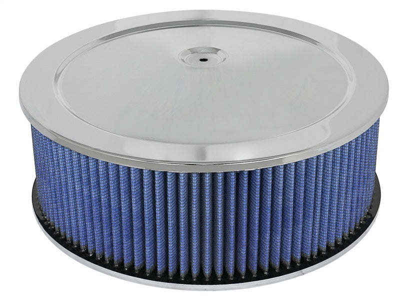 aFe MagnumFLOW Air Filters Round Racing P5R A/F Chrome Assy 14x5: Blk/Blue E/M aFe MagnumFLOW Air Filters Round Racing P5R A/F Chrome Assy 14x5: Blk/Blue E/M