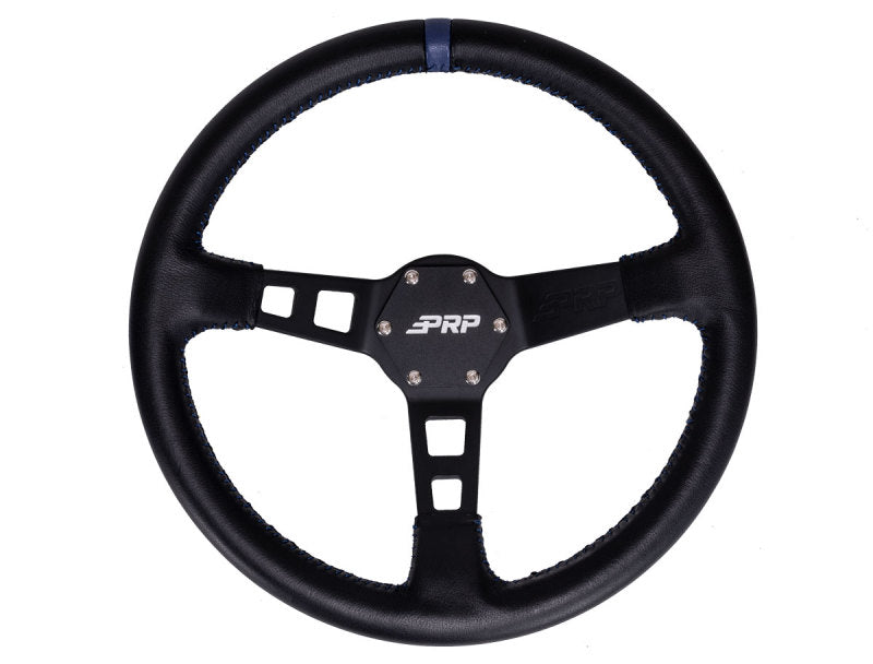 PRP Deep Dish Leather Steering Wheel- Blue PRP Deep Dish Leather Steering Wheel- Blue