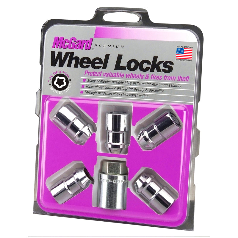 McGard Wheel Lock Nut Set - 5pk. (Cone Seat) 7/16-20 / 3/4 Hex / 1.46in. Length - Chrome McGard Wheel Lock Nut Set - 5pk. (Cone Seat) 7/16-20 / 3/4 Hex / 1.46in. Length - Chrome