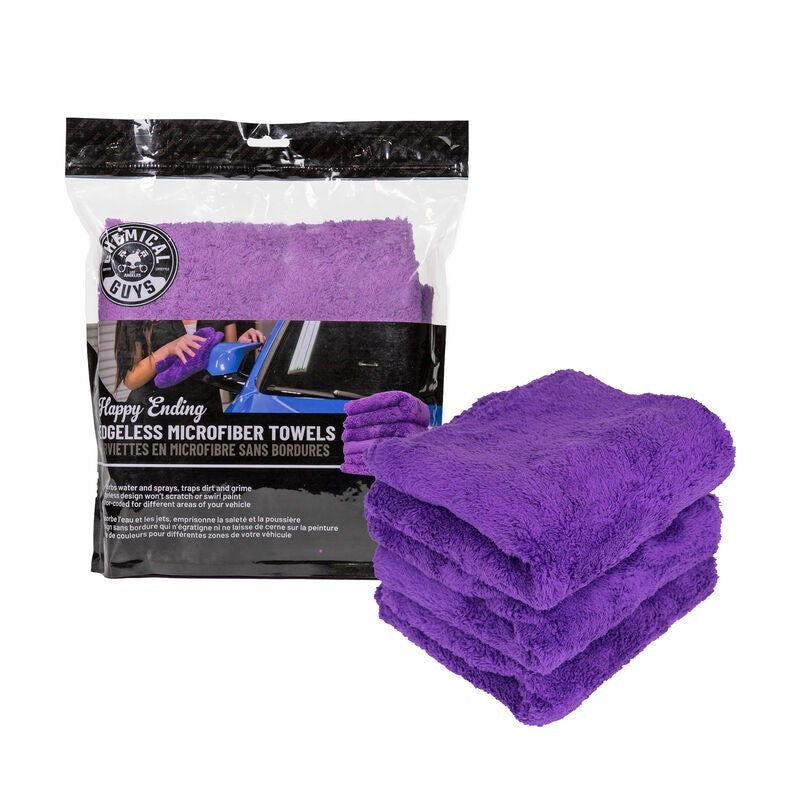 Chemical Guys Ultra Edgeless Microfiber Towel - 16in x 16in - Purple - 3 Pack Chemical Guys Ultra Edgeless Microfiber Towel - 16in x 16in - Purple - 3 Pack