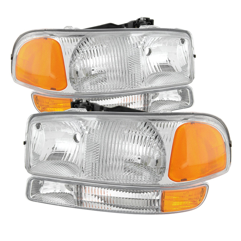 xTune GMC Sierra 99-06 Headlights & Amber Bumper Lights Chrome HD-JH-GS99-SET-OEAM-C xTune GMC Sierra 99-06 Headlights & Amber Bumper Lights Chrome HD-JH-GS99-SET-OEAM-C