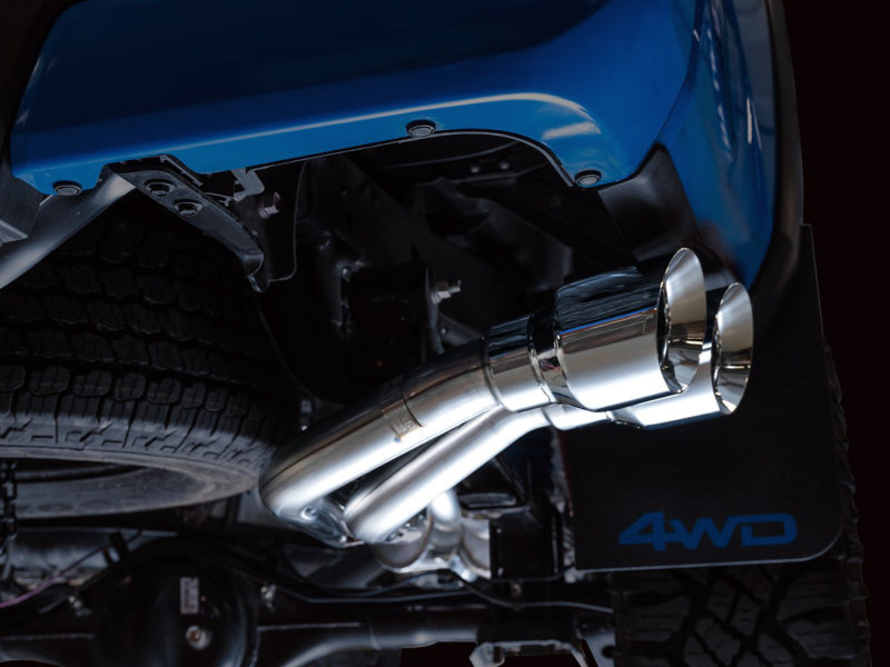 AWE 16-22 Toyota Tacoma 0FG Catback Exhaust w/ BashGuard - Dual Chrome Silver Tips AWE 16-22 Toyota Tacoma 0FG Catback Exhaust w/ BashGuard - Dual Chrome Silver Tips
