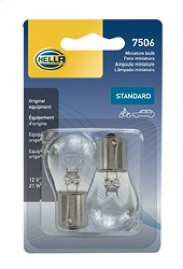 Hella Bulb 7506 12V 21W Ba15S S8 (2) Hella Bulb 7506 12V 21W Ba15S S8 (2)