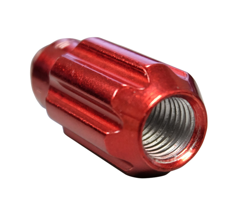 NRG 500 Series M12 X 1.5 Bullet Shape Steel Lug Nut Set - 21 Pc w/Lock Key - Red NRG 500 Series M12 X 1.5 Bullet Shape Steel Lug Nut Set - 21 Pc w/Lock Key - Red