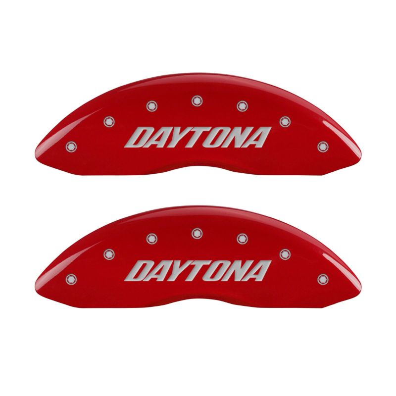 MGP 4 Caliper Covers Engraved Front & Rear Daytona Red finish silver ch MGP 4 Caliper Covers Engraved Front & Rear Daytona Red finish silver ch