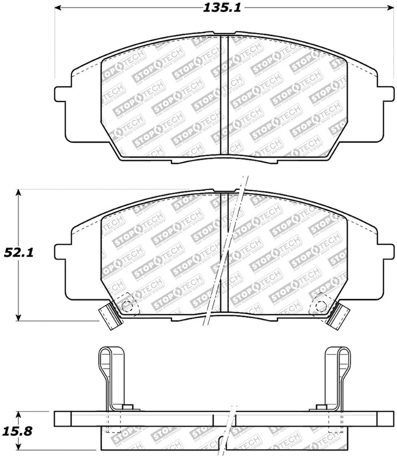 StopTech Street Select Brake Pads - Front StopTech Street Select Brake Pads - Front