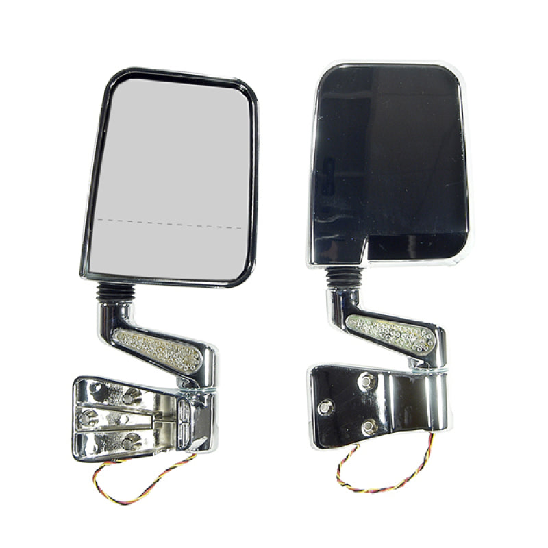 Rugged Ridge 87-02 Jeep Wrangler YJ/TJ Chrome Dual Focus Door Mirror Kit w/ LED Signal Rugged Ridge 87-02 Jeep Wrangler YJ/TJ Chrome Dual Focus Door Mirror Kit w/ LED Signal